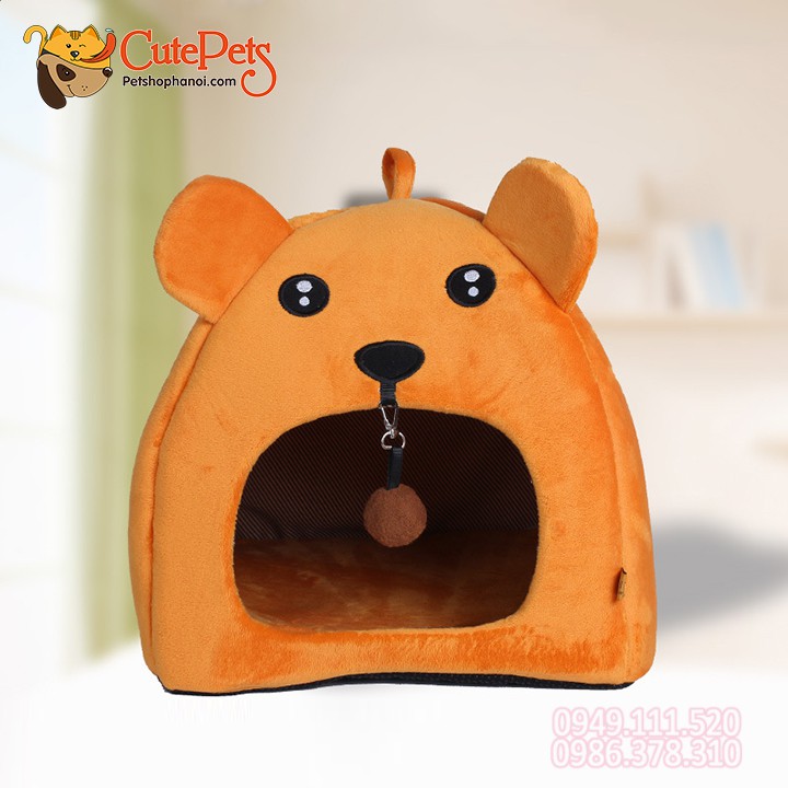 Nhà đệm gấu cam cho thú cưng - Nệm cho chó mèo - CutePets