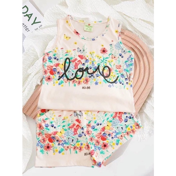 Bộ sát nách bé gái size đại