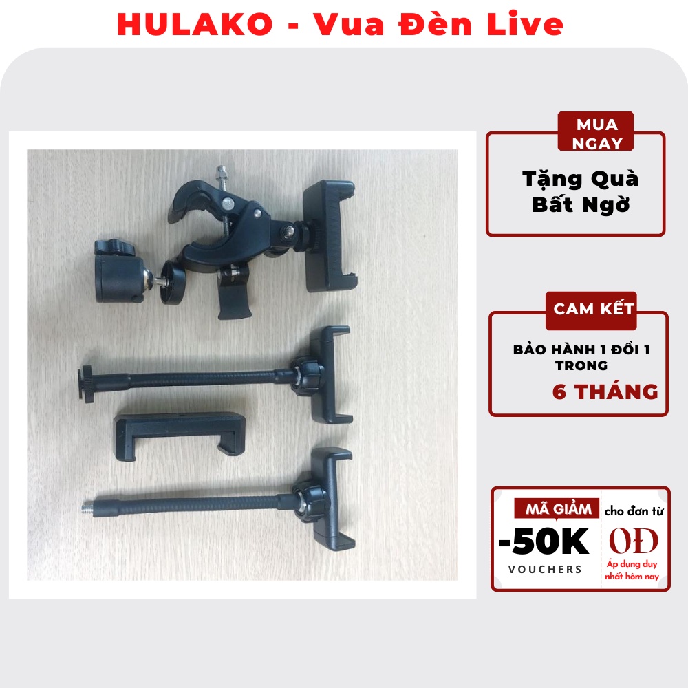Kẹp đèn livestreamgiá đỡ điện thoại, củ bi xoay hỗ trợ  kẹp điện thoại, livestream, quay video