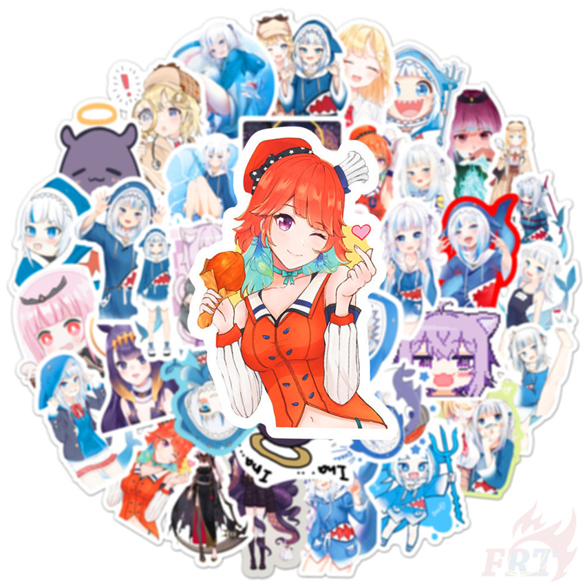 ❉ Hololive Vtuber Gawr Gura Series 02 Stickers ❉ 50Pcs/Set Fashion DIY Waterproof Decals Doodle Stickers