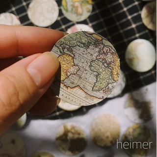 Set 46 miếng sticker địa lý vintage