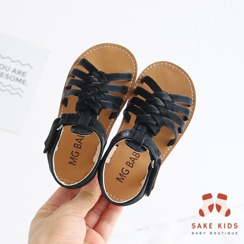 Dép bé gái - Giày sandal cho bé gái quai chéo da PU siêu mềm chắc chắn hàng chính hãng MG Baby đế cao su mềm V533