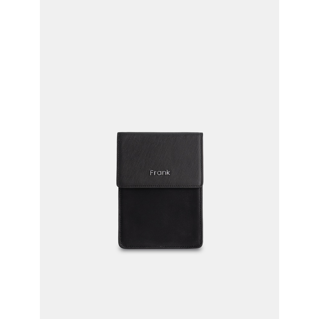 Túi Đeo Chéo Nam Da Bò Saffiano Cao Cấp FRANK Calvin Phone Bag Túi Đựng Điện Thoại Cho Nam Màu Đen