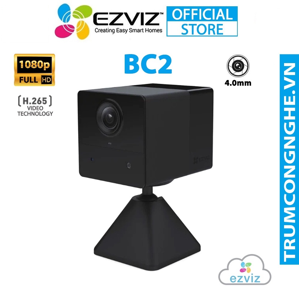 Camera không dây chạy pin 2000Mah , Đàm thoại loa 2 chiều, Siêu nhỏ gọn EZVIZ BC2