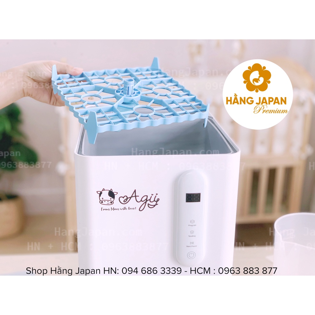Máy rửa bình sữa Agii đa năng 3in1 - Rửa bình, tiệt trùng hơi nước, sấy khô Hàng chính hãng - Tặng kèm cọ