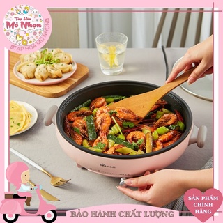 Nồi lẩu điện đa năng, chảo điện đa năng bear dbc-d12c1 màu hồng công suất 1000w , chảo chống dính
