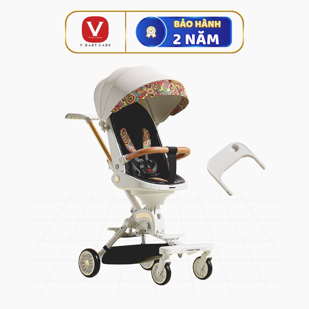 Xe đẩy 2 chiều gấp gọn cao cấp V - BABY IX9 – Hàng chính hãng – Bảo hành 1 năm ( Tặng kèm khay ăn)