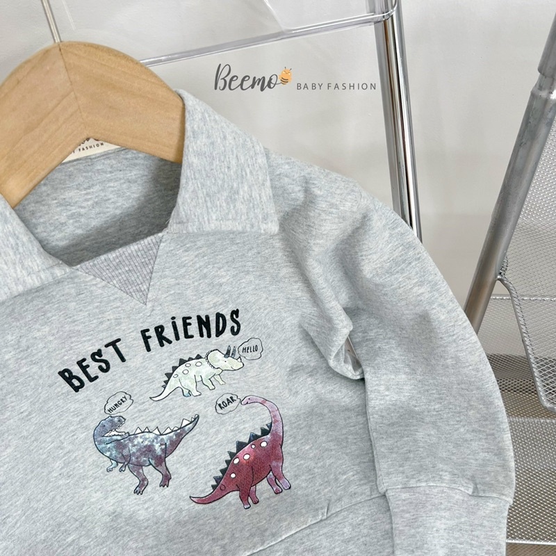 Bộ Polo khủng long dài tay bé trai