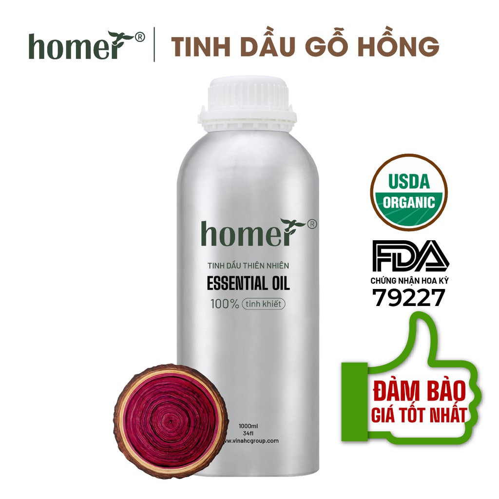 Tinh dầu Gỗ Hồng Homer 500ML/ 1L - Rosewood Essential Oil - đạt chuẩn chất lượng kiểm định