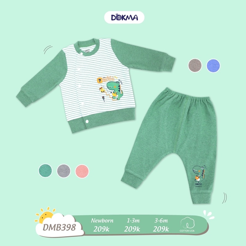 Bộ quần áo len sơ sinh cài lệch Dokma DMB398