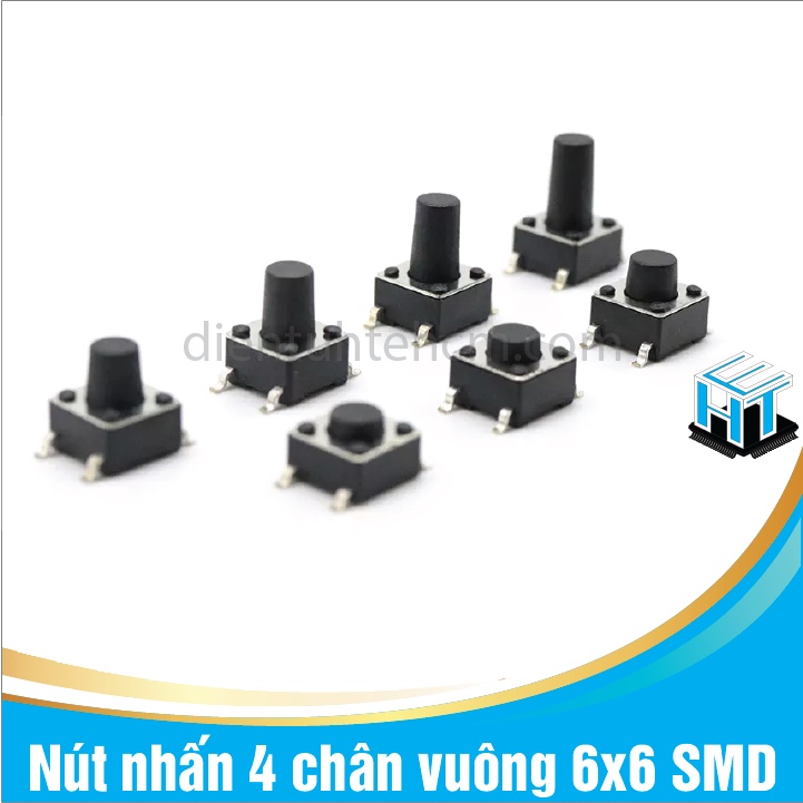 COMBO 20 Nút nhấn 4 chân vuông 6x6 chân dán SMD