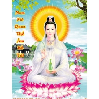 Tranh đính đá mẹ quan thế âm bồ tát vs090 kt 70x54cm
