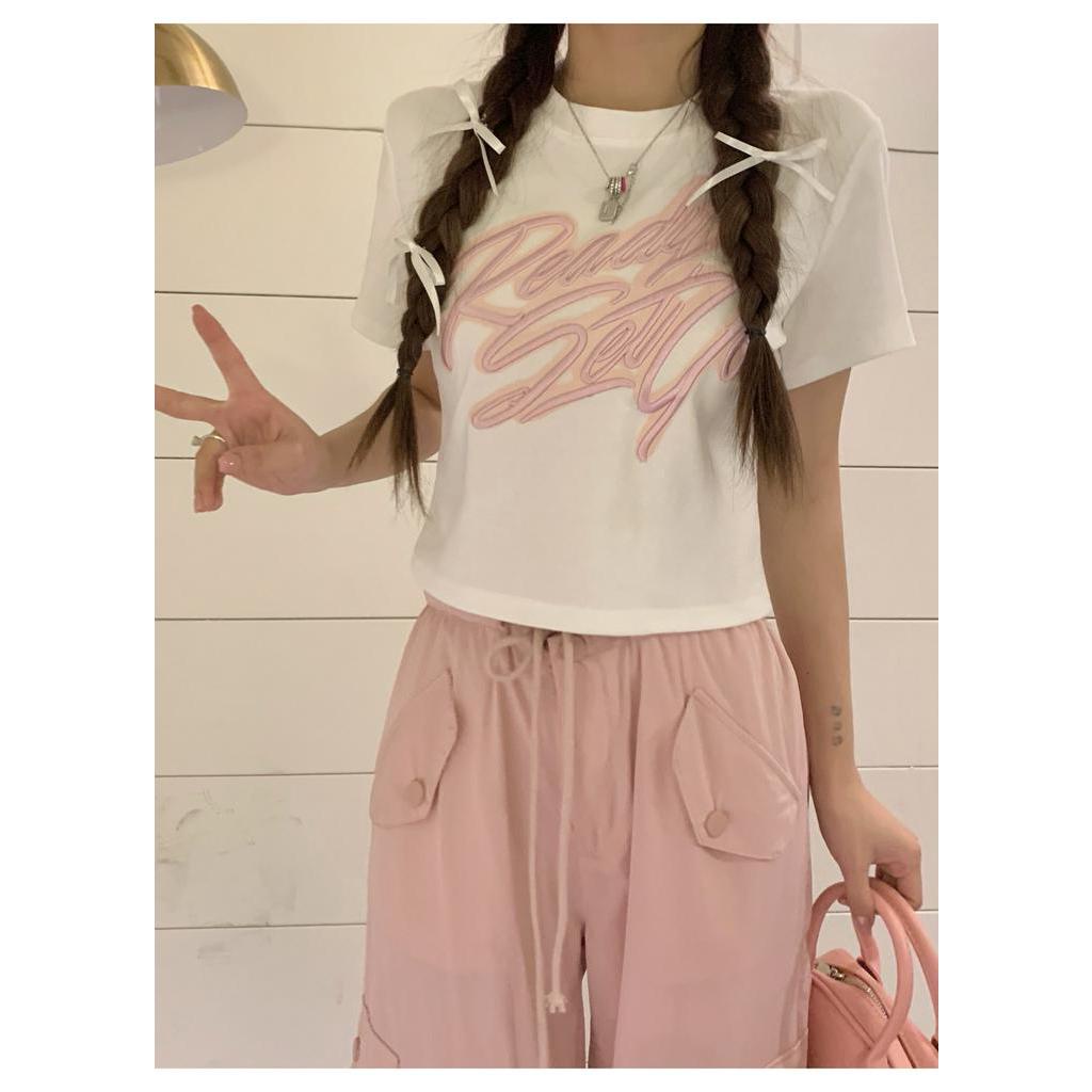 Áo Thun Tay Ngắn Cổ Tròn Thêu Họa Tiết Phong Cách Mùa Hè Mới 63682