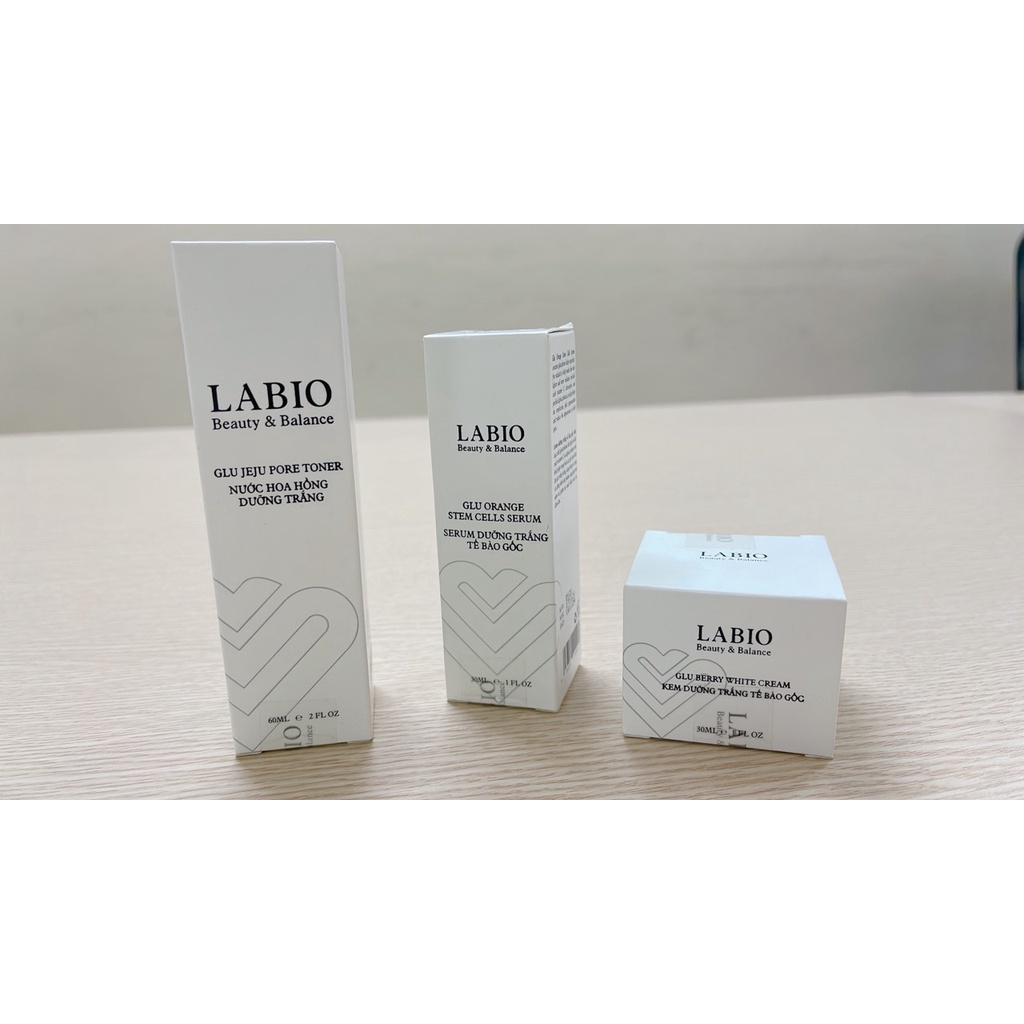 Combo 3 Toner, Serum &amp; Kem Dưỡng LABIO -  Dưỡng Trắng, Căng Khỏe, Mờ Thâm Nám Và Se Khít Lỗ Chân Lông