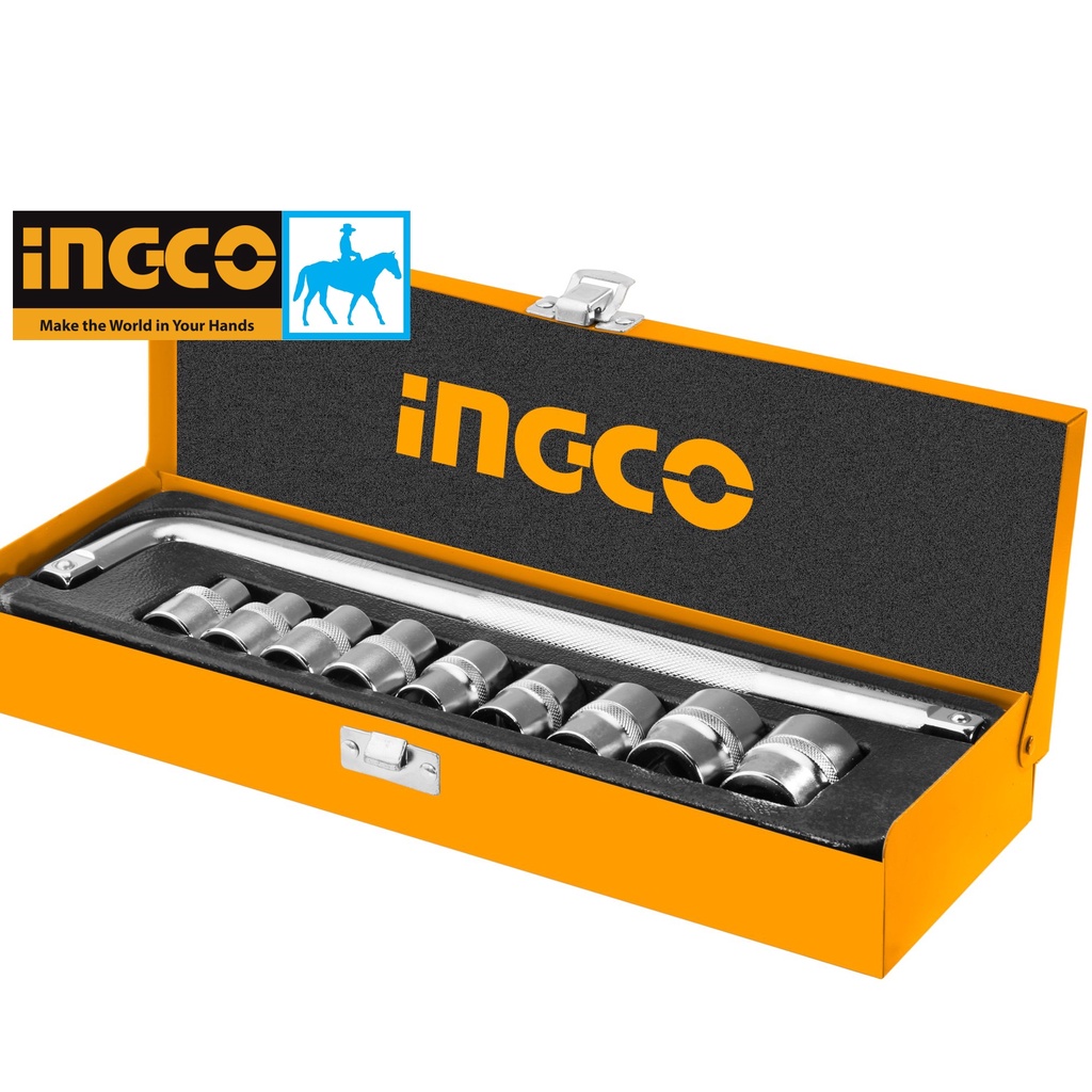 Bộ 10 đầu tuýp kèm tay vặn chữ L 1/2inch INGCO HKTS12101