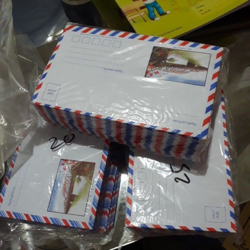 20 Cái Phong bì,Bì thư Cầu Tràng Tiền có keo dán sẵn,Loại dày đẹp