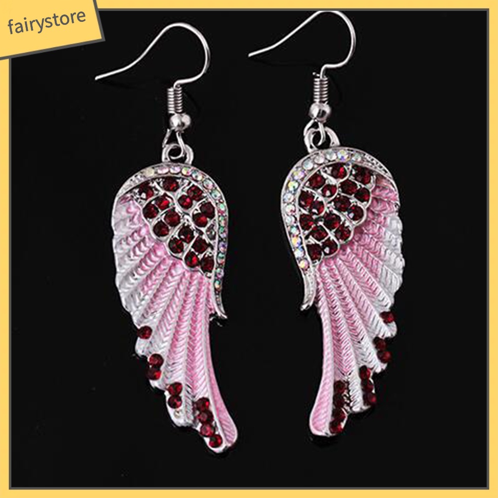 Bông Tai Hình Cánh Thiên Thần Đính Đá Thời Trang Cho Nữ