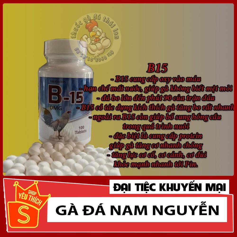 vitamin b15 của Mỹ , 1 hủ 100 viên [ THUỐC GÀ ĐÁ NAM NGUYỄN ]