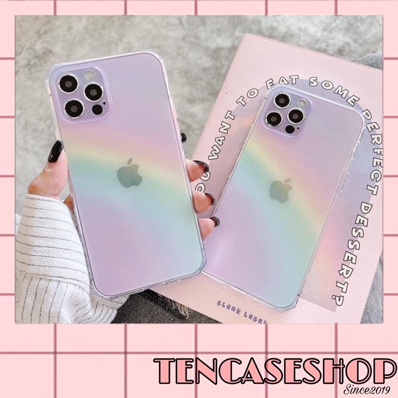 ỐP LƯNG DẺO TRONG SUỐT ÁNH CẦU VỒNG RAINBOW dành cho iphone 6plus/7plus/8plus/X/Xsmax/11/11promax/12promax