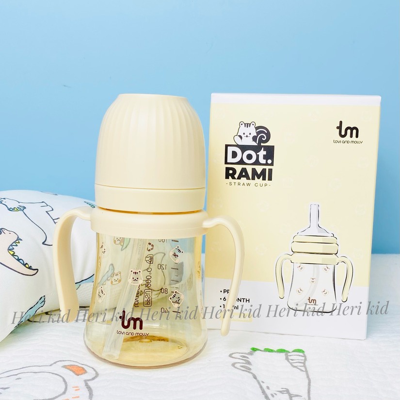Bình hút, bình tập hút TM Tovi and Molly DOT RAMY chính hãng Hàn Quốc cho bé 180ml/ 280ml