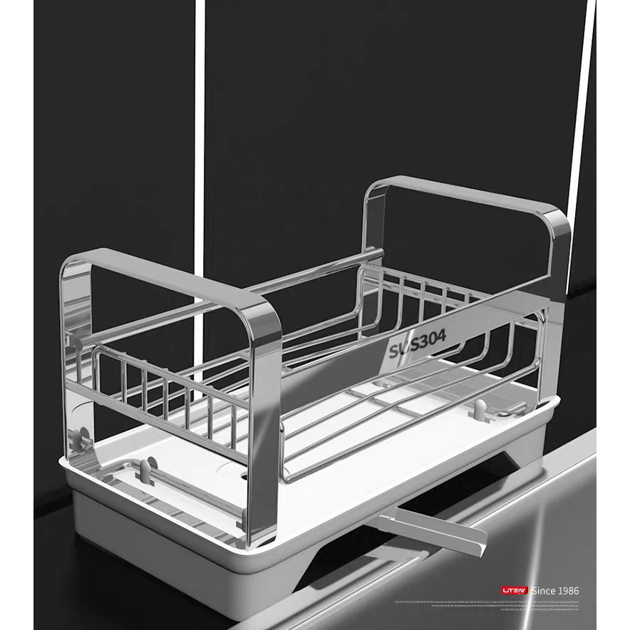 Khay inox 304 để đồ rửa chén bát có khay hứng nước sạch sẽ