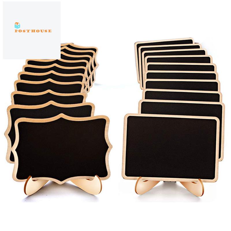 Bộ 20 Bảng Đen Mini Có Giá Đỡ Bằng Gỗ Dùng Ghi Chú/ Đánh Dấu Bàn/ Trang Trí Tiệc Cưới