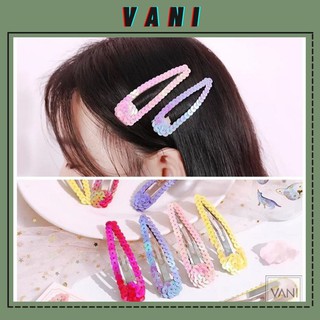 Kẹp Tóc Bấm Đính Sequin Lấp Lánh Hình Giọt Nước Nhiều Màu [PKT00017]