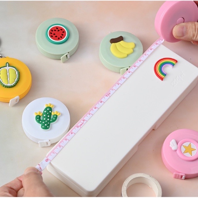 Thước dây mini cuộn 1.5m rút tự động gọn tiện lợi hình ngẫu nhiên