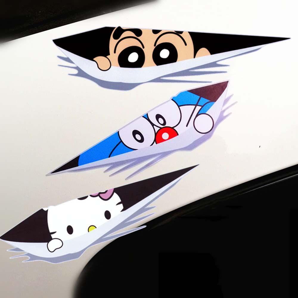 Miếng Dán Trang Trí Xe Hơi Chống Trầy Xước Hình Đôi Mắt Hoạt Hình DIY