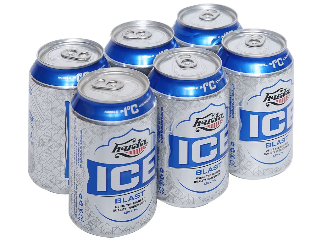 Thùng 24 lon bia Huda Ice Blast  / Lốc 6 lon bia Huda Ice Blast 330ml