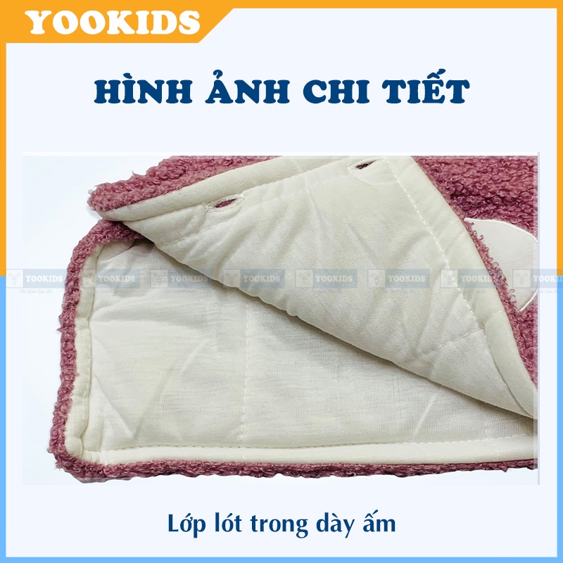 Gile lông cừu cho bé YOOKIDS Hàng Quảng Châu dày ấm có cúc cài vai tiện lợi, áo gile cho bé trai bé gái 1 2 3 4 tuổi