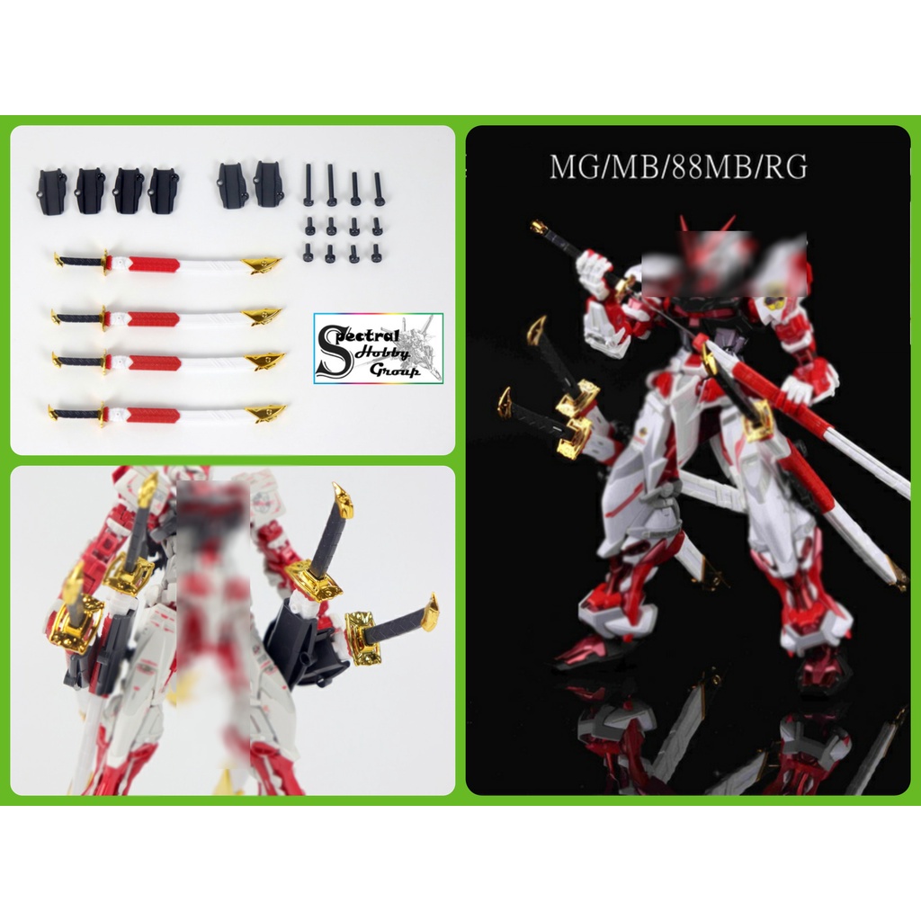 Phụ kiện mô hình lắp ráp x4 Gerbera Straight Sword Katana Set Accessory Pack cho MG HG RG Astray