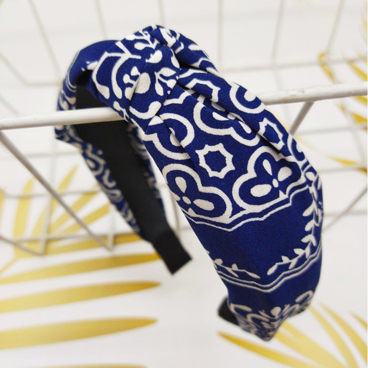 Bờm cài tóc phong cách Vintage vải đũi đẹp dễ thương BN110