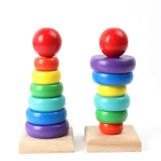 Tháp xếp chồng bằng gỗ cho bé