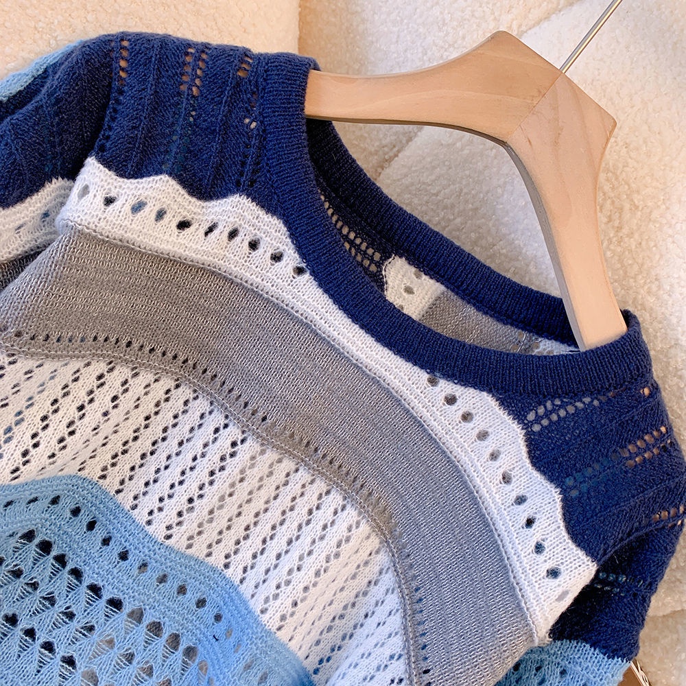 Áo Sweater Dáng Rộng Khoét Rỗng Mềm Mại Màu Khối Thời Trang Mùa Thu Cho Nữ