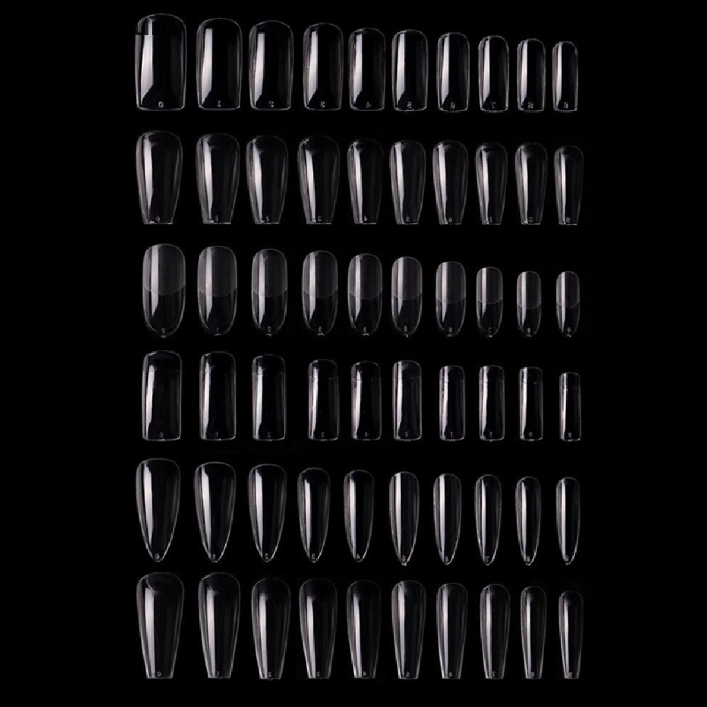 Set 100 Móng Tay Giả Trong Suốt Bằng Nhựa acrylic