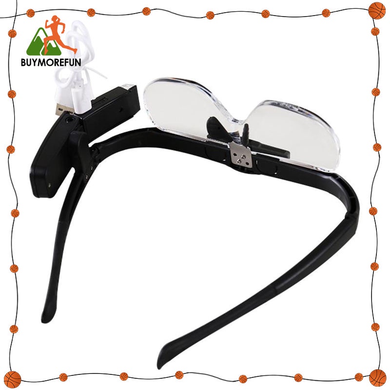 Kính Lúp Đeo Đầu Phóng Đại Có Đèn LED 4 Lens
