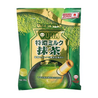 Kẹo Sữa Trà Xanh Matcha UHA 58g - Japan