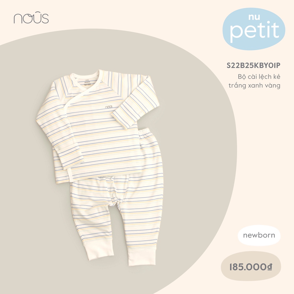 Bộ sơ sinh cài chéo Nous petit cho bé sơ sinh