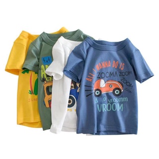 AT06 - Áo cộc tay bé trai, áo cotton cộc tay cho bé trai từ 8-25kg