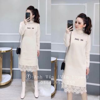 Váy zip chân váy pha ren siêu xinh hanoivnxk