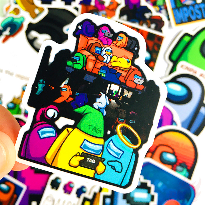 Set 50 hình dán họa tiết trò chơi Among Us - Series 05 chống nước hợp thời trang DIY