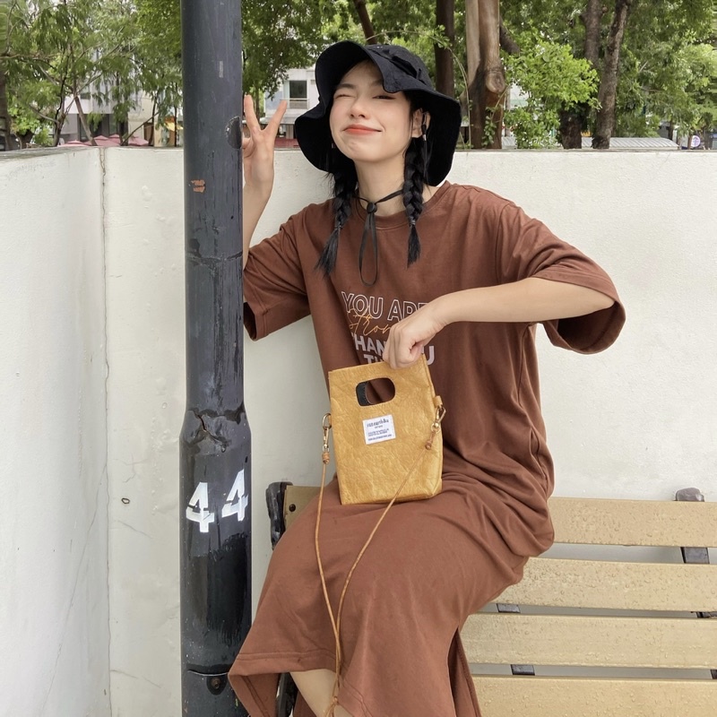 KIM - T-shirts Dress - Váy thun cotton suông