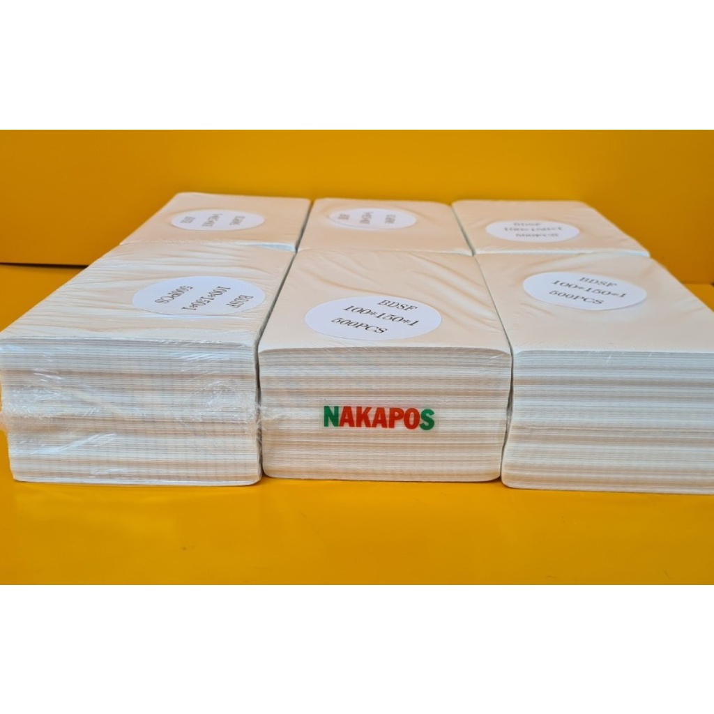Giấy In Nhiệt NAKAPOS chính hãng Tập 500 Tờ 100x150 - CÓ SẴN LỚP DÁN - In Đơn Shopee - Cho các máy HPRT N41