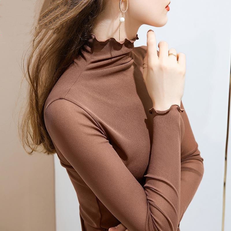 Áo lưới tay dài cổ cao thời trang thu đông 2023 thanh lịch cho nữ