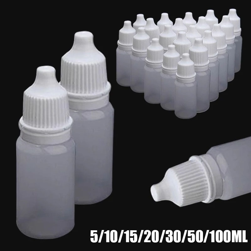 [Hàng mới về] Chai nhựa rỗng nhỏ giọt trong suốt cỡ nhỏ 7 kích cỡ tùy chọn dùng đựng nước nhỏ mắt/ keo