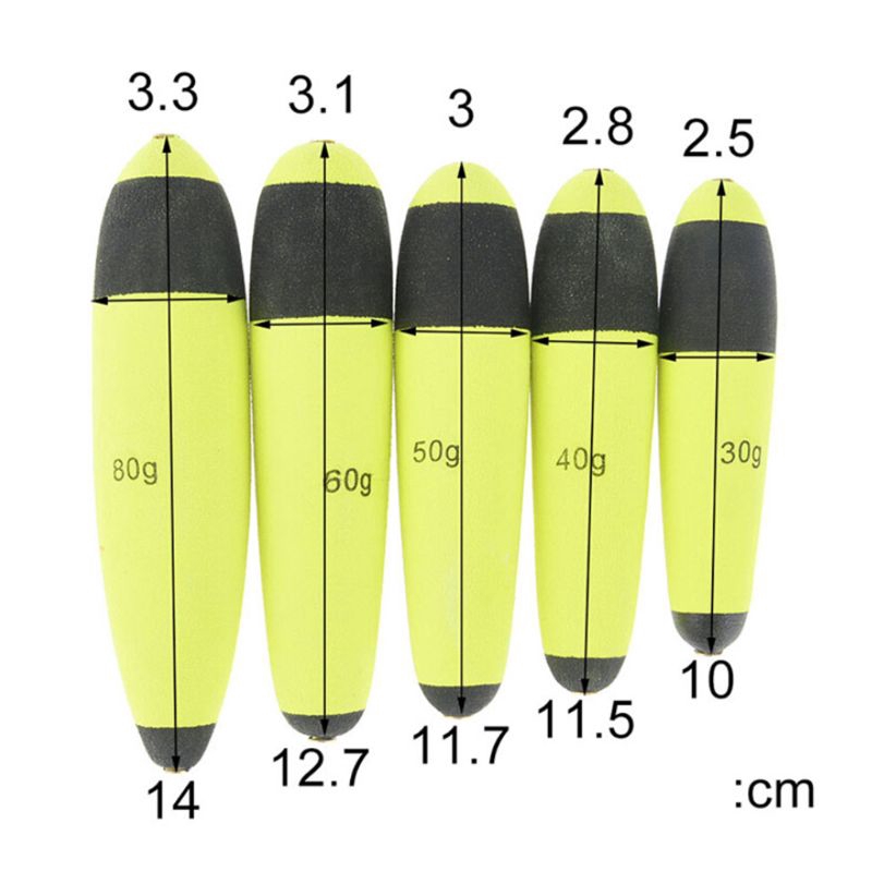 YOUN*5 pcs/pack EVA Foam Float Floatability Saltwater Fishing Buoys Catfish