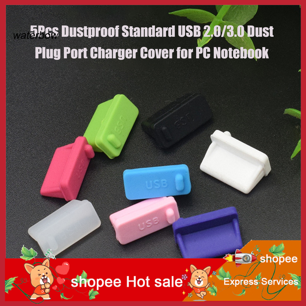 Bộ 5 Miếng Nhựa Chống Bụi Cổng Usb 2.0 / 3.0 Cho Pc Notebook