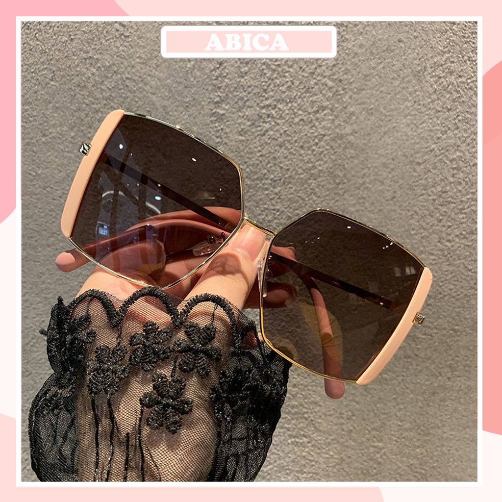 Kính mát thời trang nữ gọng vuông quá khổ tròng mắt phủ Polarized chống chói cực tốt phiên bản Hàn Quốc đẹp rẻ ABICA 231
