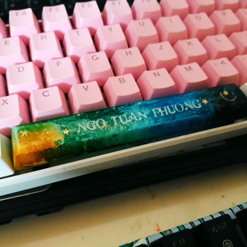 Keycap nút bàn phím đề tên theo yêu cầu/Space keycap OEM Resin 6.25u